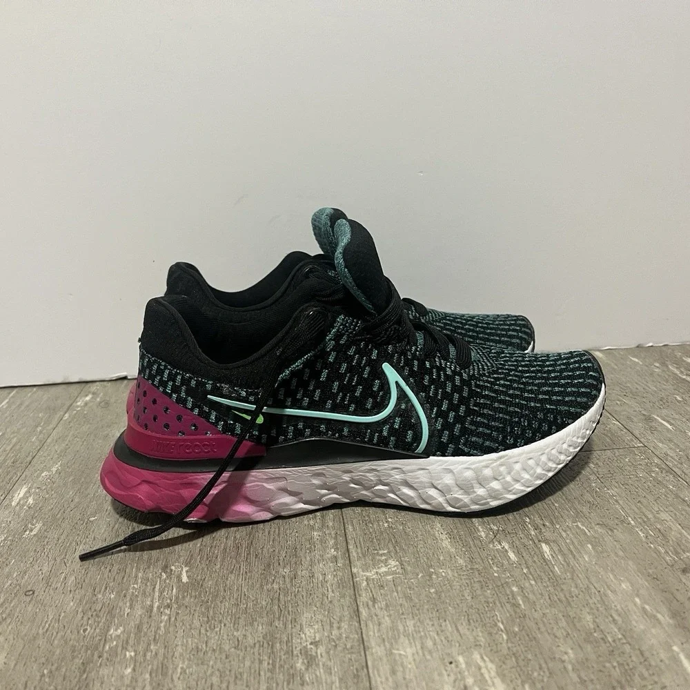 Nike Womens React Infinity Run Flyknit 3 DD3024 003 Black Running Shoes 7